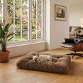 Tapis pour chien doux lavable marron