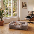 Canapé pour chien gris taupe clair en coton