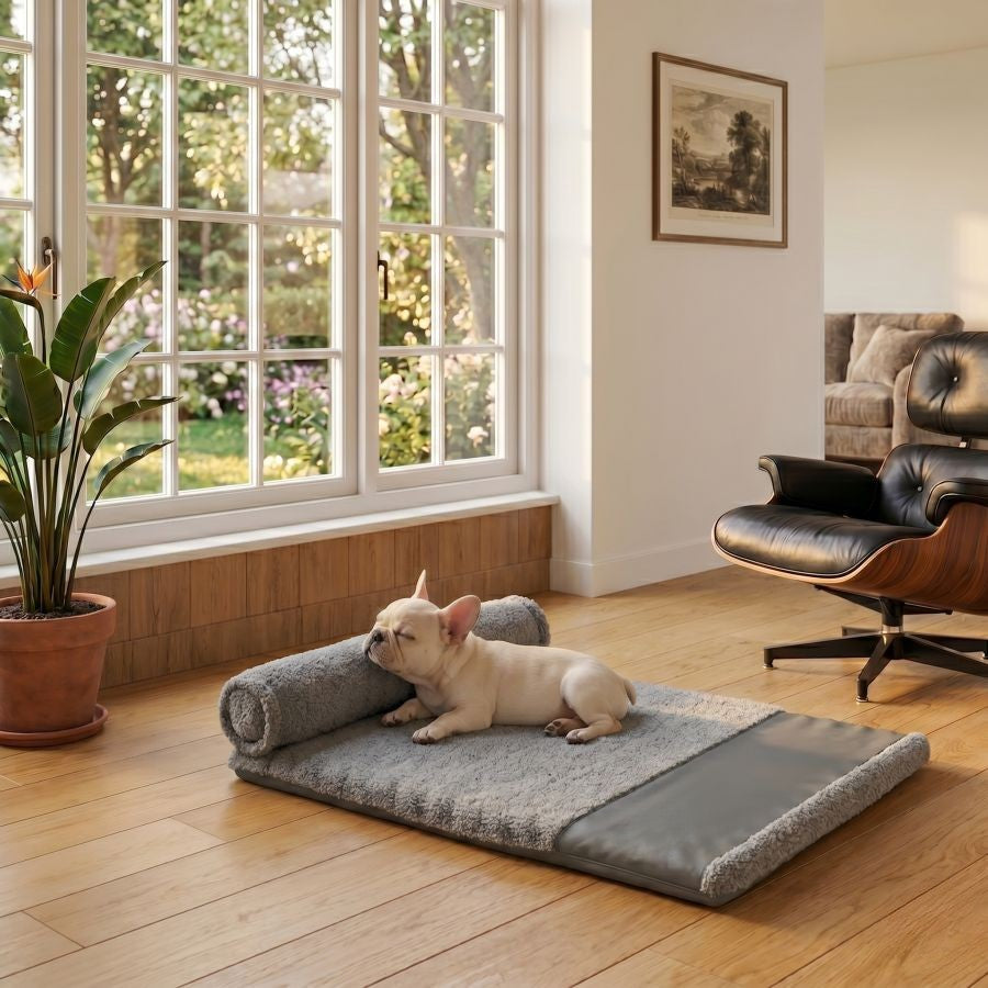 Coussin orthopédique pour chien gris