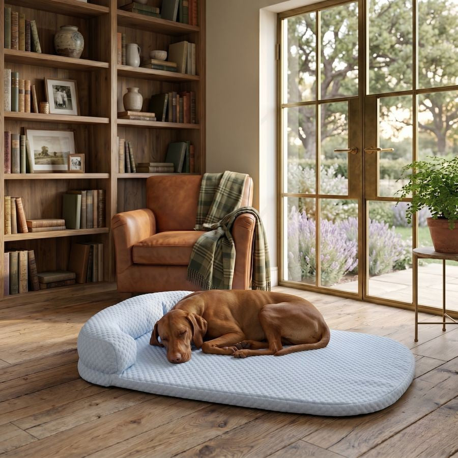 Tapis rafraîchissant pour chien bleu lavable