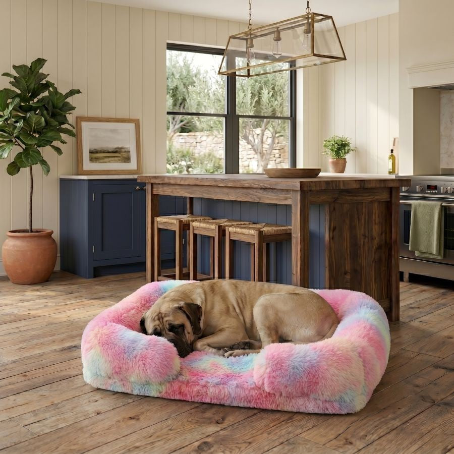Canapé pour chien multicolore en coton