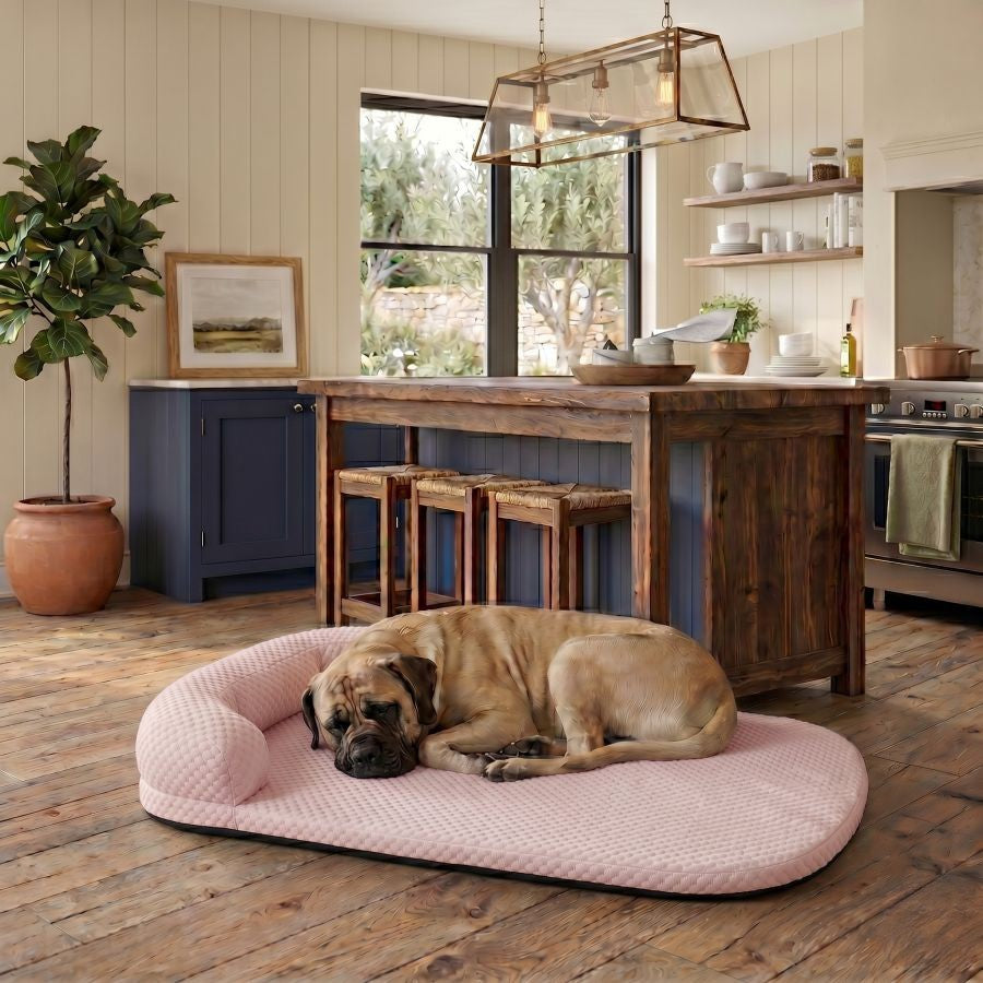 Tapis rafraîchissant pour chien rose lavable