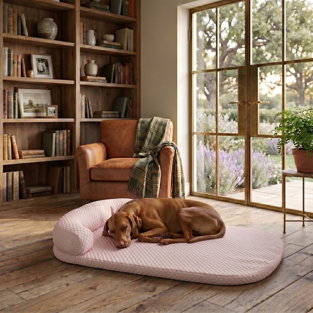 Tapis rafraîchissant pour chien rose lavable